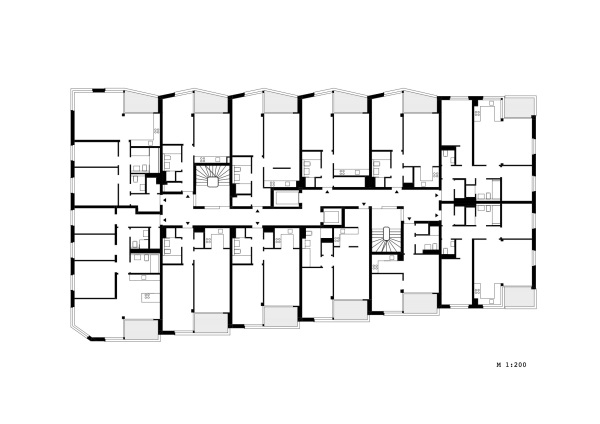 Grundriss Regelgeschoss des Hauses C4 mit Mietwohnungen