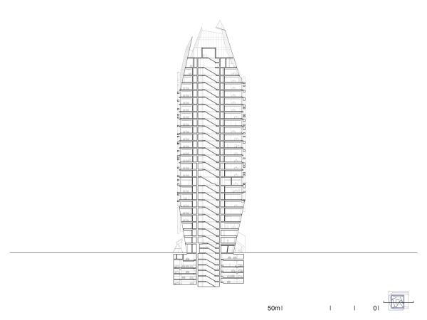 Brohochhaus in Casablanca von Morphosis