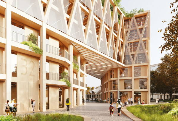 Ein 3. Preis: be baumschlager eberle architekten mit Locodrom Landschaftsarchitekten (beide Berlin)