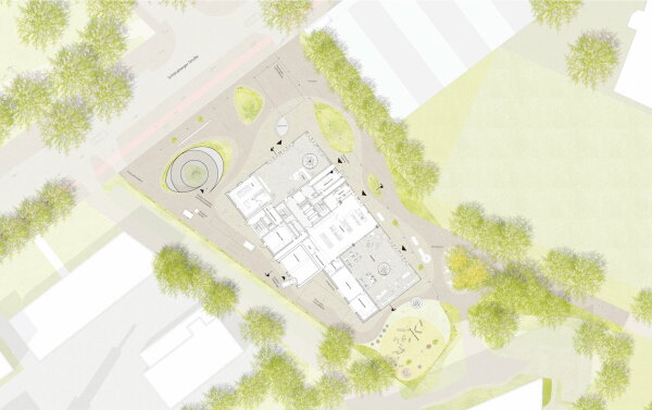 2. Preis: Partner & Partner Architekten mit lavaland und Treibhaus (beide Berlin), Grundriss Erdgeschoss