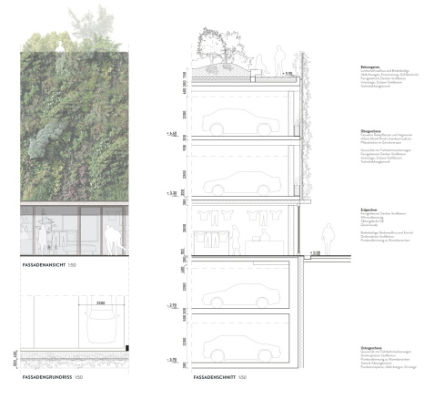 2. Preis: Werk Arkitekter (Kopenhagen), Fassadendetail