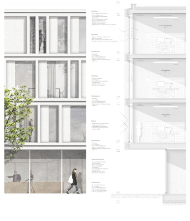 ein 3. Rang: Code Unique Architekten mit RSP Freiraum (beide Dresden), Fassadendetail