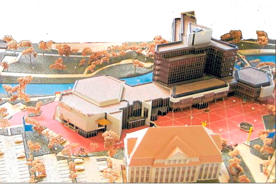 Das bestehende Kultur- und Verwaltungszentrum von Brigitte und Christoph Parade (Düsseldorf) aus den Jahren 1974 - 82, Modell