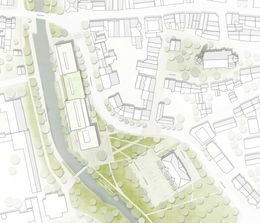 Anerkennung: Günter Hermann Architekten (Stuttgart) mit w+p Landschaften (Offenburg), Lageplan
