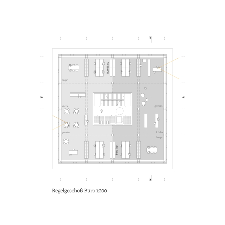 1. Rang Bernardo Bader Architekten (Bregenz) mit merz kley partner (Dornbirn), Regelgrundriss B�ro