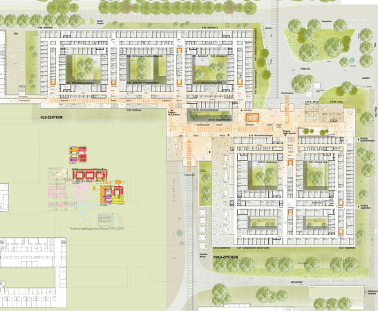 Anerkennung: Arge a|sh architekten (Ludwigshafen) und HDR (M�nchen) mit mk.landschaft (M�nchen), Grundriss Erdgeschoss