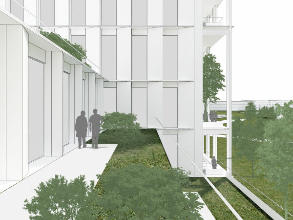 1. Preis: Arge HENN (Mnchen, Berlin, Peking) und C.F. Mller (Aarhus, Berlin) mit Sinai Landschaftsarchitekten (Berlin)