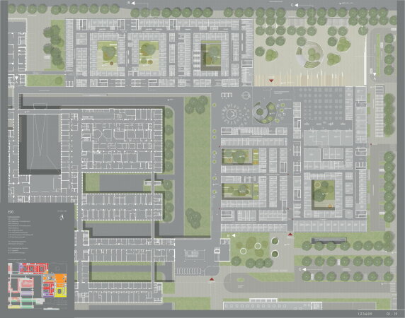 2. Preis: Obermeyer Planen + Beraten mit Keller Damm Kollegen (beide M�nchen), Grundriss Erdgeschoss