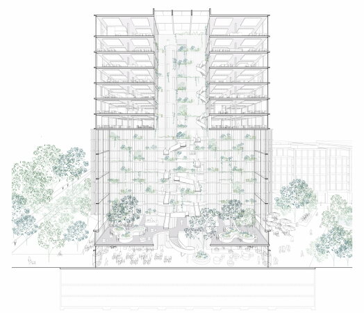 2. Preis Hochbau: pool Architekten, Schnitt