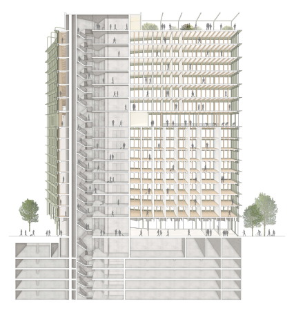 Anerkennung: David Chipperfield Architects; ein 2. Preis Freiraum: Atelier Loidl, Ansicht