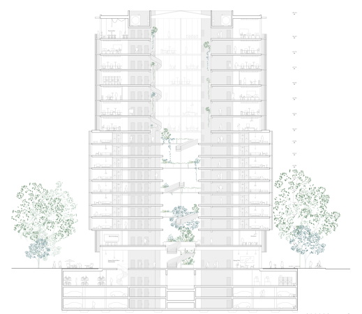 2. Preis Hochbau: pool Architekten, Schnitt