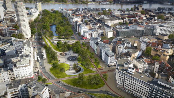 Visualisierung des knftigen Ebertplatzes wie ihn sich der Brgerverein Klner Eigelstein vorstellt.