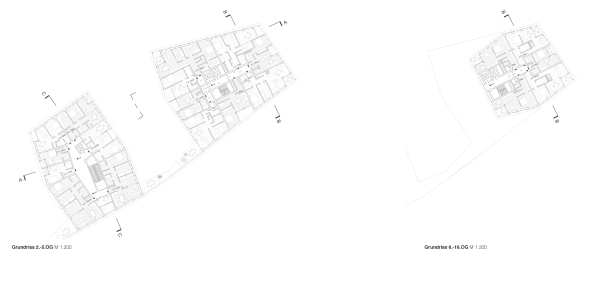 1. Preis: Auer Weber Assoziierte (München) mit grabner huber lipp Landschaftsarchitekten und Stadtplaner (Freising), Grundrisse Regelgeschosse