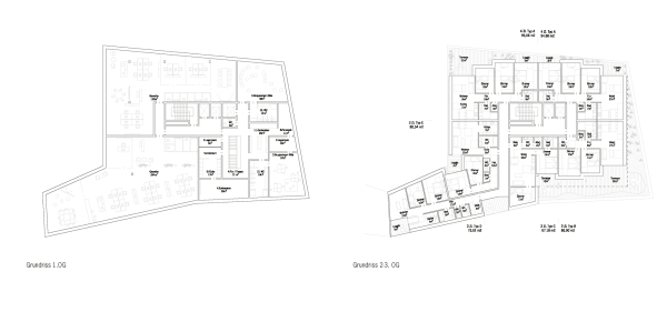 Ein 3. Preis: KSP Jürgen Engel Architekten (M�nchen), Grundrisse Regelgeschoss