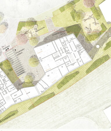 Ein 3. Preis: KSP Jürgen Engel Architekten (M�nchen), Grundriss Erdgeschoss Realisierungsteil