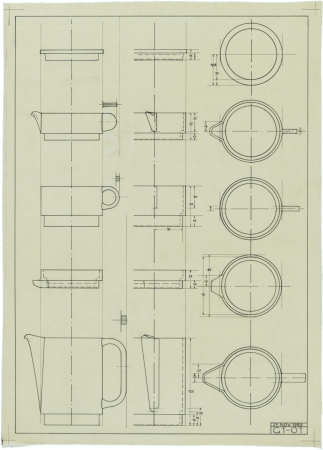 Stapelknnchen, Entwurfszeichnung: vermutlich Albert Krause, 1950, Institut für industrielle Gestaltung