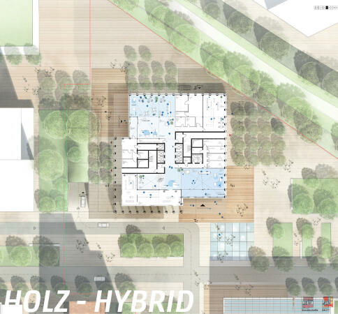 2. Rundgang: Henn, Grundriss Hochhaus