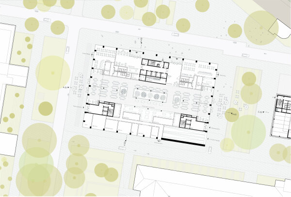 2. Rundgang: Kleihues + Kleihues, Grundriss Hofhaus