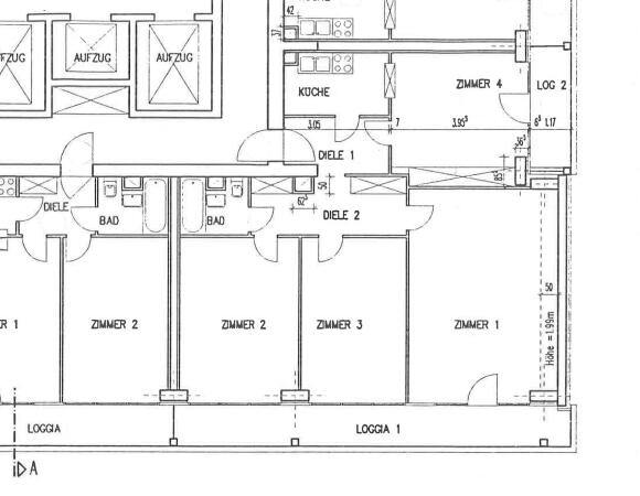 Ursprnglicher Grundriss (nach Westen ausgerichtet)
