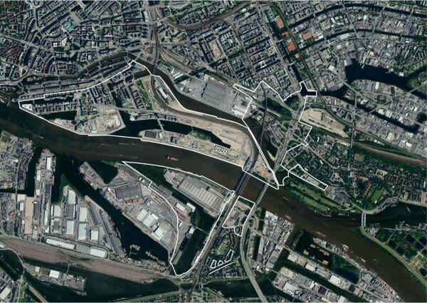 Luftbild HafenCity Stadteingang