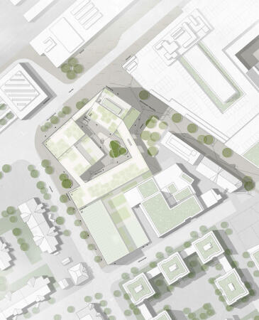 2. Preis: hdg Architekten  Henninger und Lachenmann mit Architekturbro Podehl und bauchplan ).(