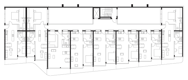 Grundriss (Ausschnitt), Haus 3 und 4, 2. Obergeschoss