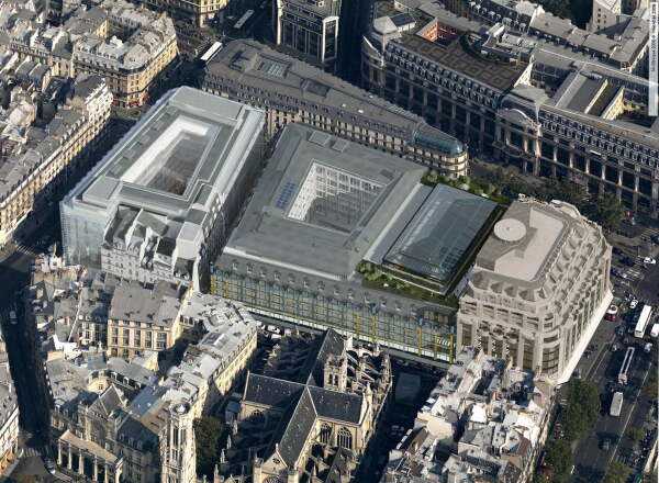 Blick auf den Gebudekomplex