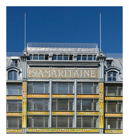 Die restaurierte Fassade des Jugenstil-Kaufhauses von Frantz Jourdain an der rue de la Monnaie