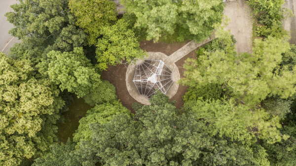 Pavillon in Freiburg von ITECH und livMatS