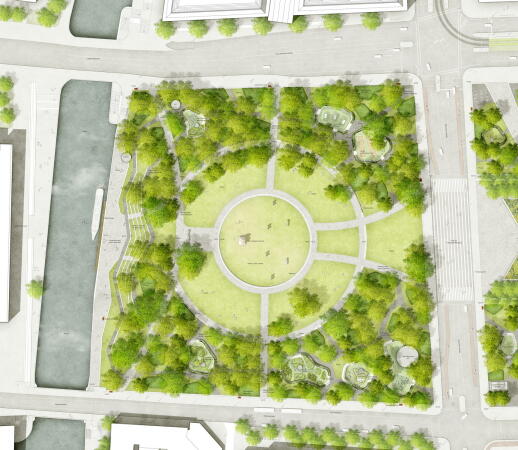 Anerkennung: Levin Monsigny Landschaftsarchitekten (Berlin) Lageplan 2024