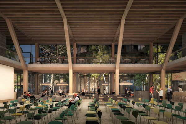 Entwurf von Sauerbruch Hutton fr Maaglive: Neubau aus Holz: Kulturhaus, Restaurant, Eventspace