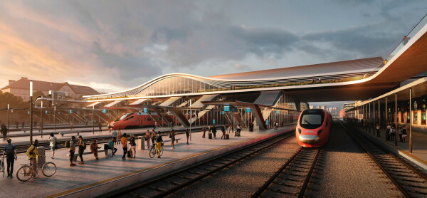 ZHA planen Bahnhof in Vilnius