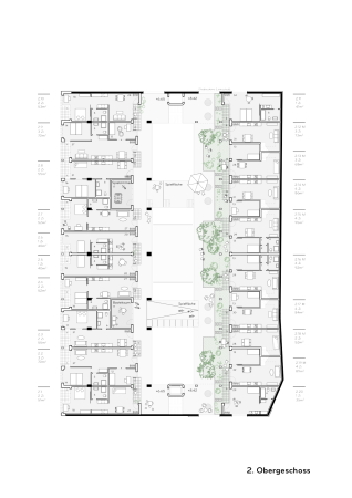 1. Preis: Duplex Architekten (Zrich), Grundriss 2.OG