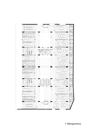 1. Preis: Duplex Architekten (Zrich), Grundriss 1.OG