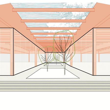 Ausgew�hlter Entwurf �Kindl-Hallen�: Skizze