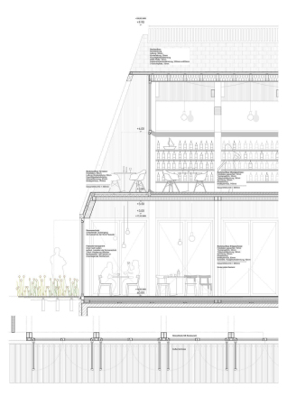 1. Preis: Steimle Architekten (Stuttgart) Strandhalle Fassadenansicht