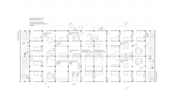 1. Preis: Steimle Architekten (Stuttgart) Apartmenthaus EG
