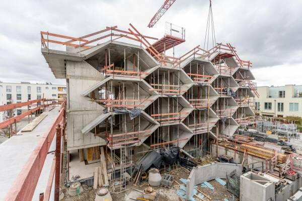 Baustellenbesuch mit Peter Haimerl im Wabenhaus Mnchen