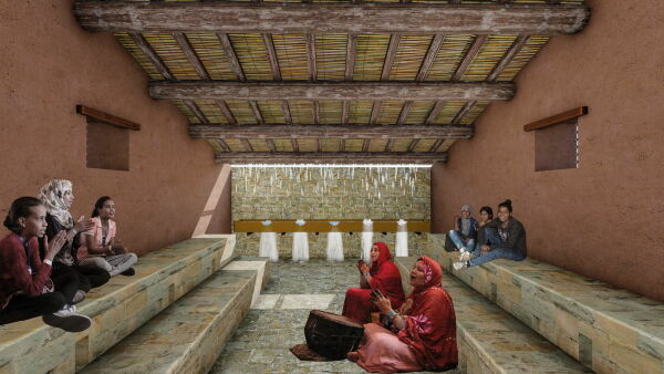 Ein 3. Preis: Kulturzentrum in einer Oase in M'hammid El Ghizlane, Marokko von Aziza Chaouni Projects (Fez)