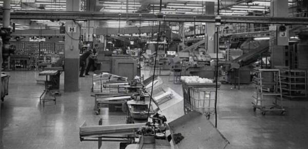 Posthalle Houston: historische Aufnahme innen