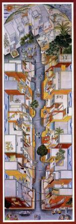 Aranya Wohnungsbau (1989) in Indore, Indien; ausgezeichnet mit dem Aga Khan Architekturpreis 1995