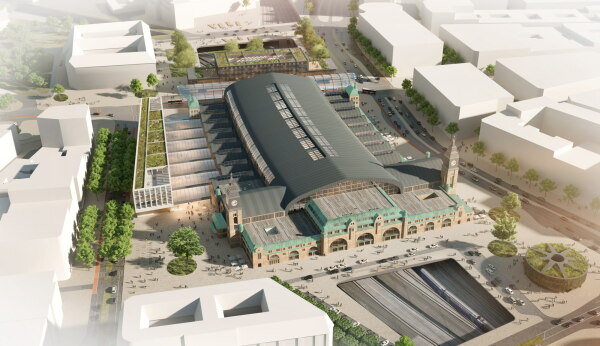 ein 3.Preis: gmp  Architekten von Gerkan, Marg und Partner (Hamburg) mit WES Landschaftsarchitektur (Hamburg)