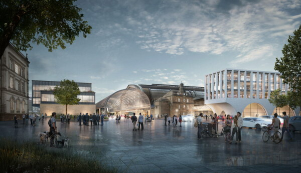 ein 3.Preis: gmp  Architekten von Gerkan, Marg und Partner (Hamburg) mit WES Landschaftsarchitektur (Hamburg)