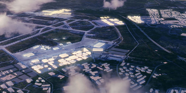 Im Sden des Flughafens entsteht in sbr ein ko-Tech Park.