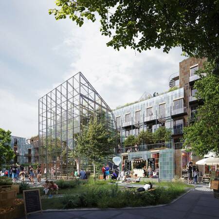 Reinventing Cities - Recipe for Future Living in Oslo von Mad arkitekter; Hofansicht