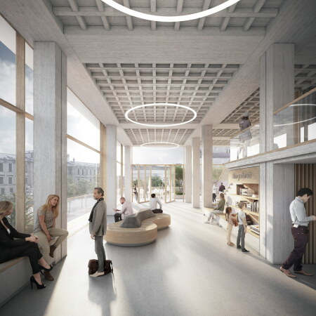 1. Preis: Giesler Architekten (Braunschweig/Berlin), Innenraumperspektive