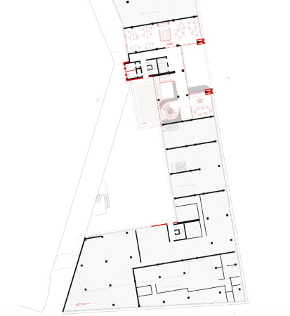 1. Preis: Giesler Architekten (Braunschweig/Berlin), Grundriss 1. Obergeschoss