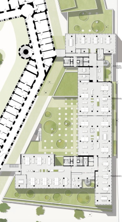 2. Preis: RKW Architektur + (Düsseldorf), Grundriss Regelgeschoss mit offener B�rostruktur