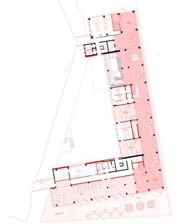 1. Preis: Giesler Architekten (Braunschweig/Berlin), Grundriss 2. Obergeschoss