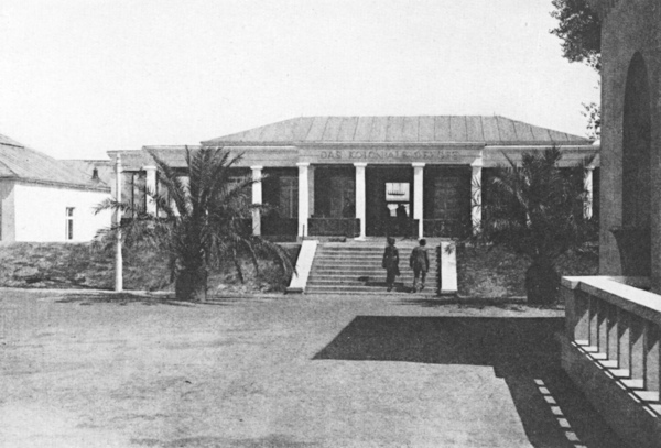 Colonial-Pavillon (Architekt: Paul Pott) auf der Werkbund-Ausstellung, Kln, 1914